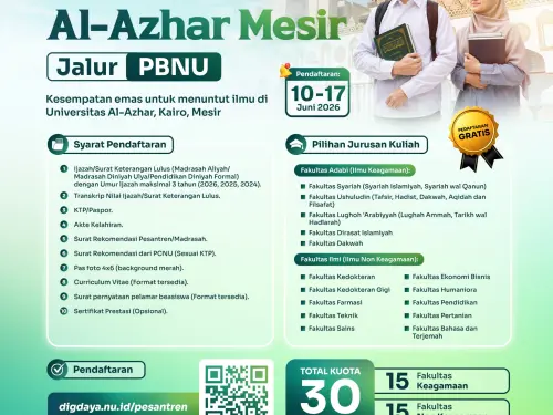 Seleksi Beasiswa Al-Azhar Mesir Jalur PBNU Mulai Dibuka