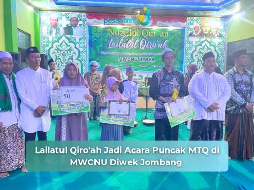 Lailatul Qiro'ah Jadi Acara Puncak MTQ di MWCNU Diwek Jombang