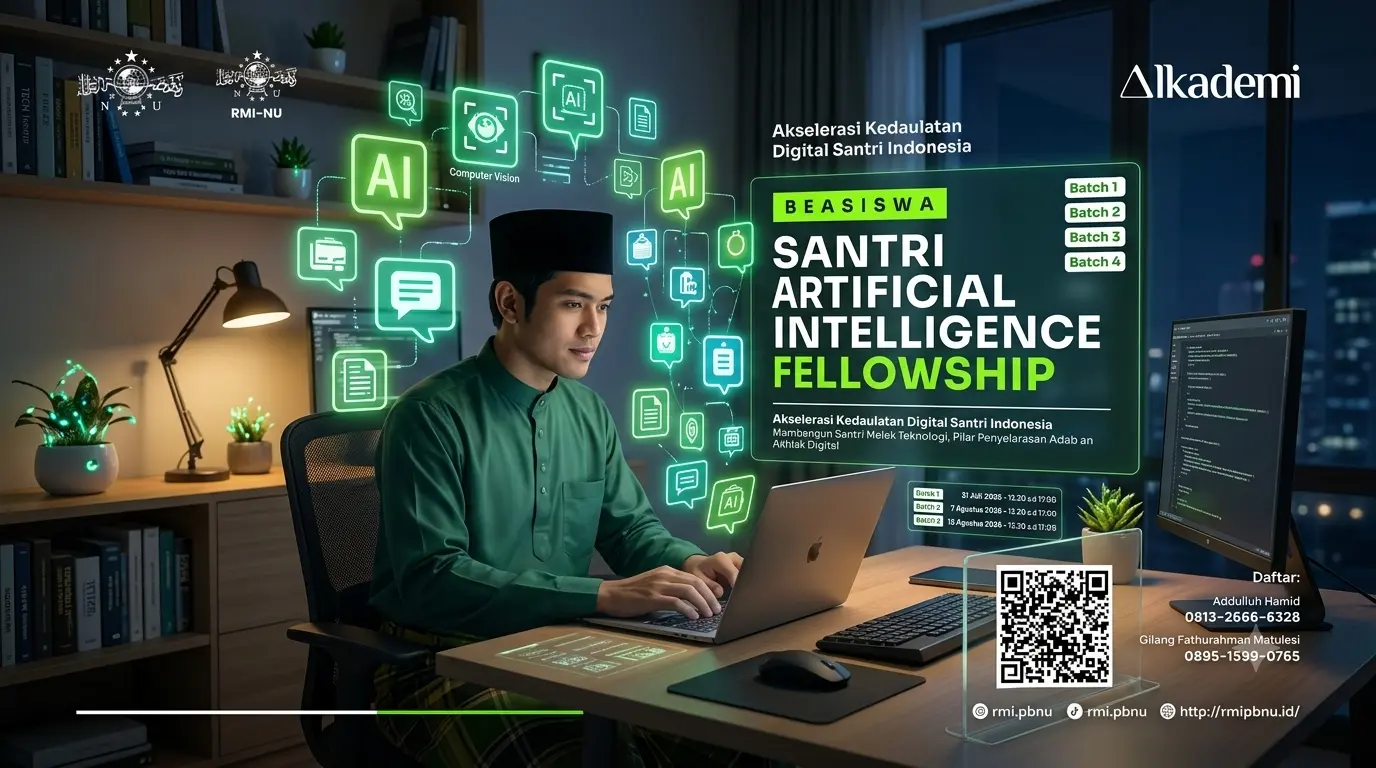 Akselerasi Kedaulatan Digital Santri, RMI PBNU dan Alkademi Gelar Beasiswa Santri AI Fellowship Batch #2
