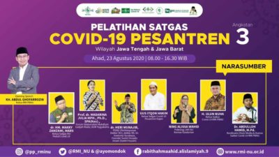 Jateng dan Jabar Ikuti Pelatihan Satgas Covid-19 Pesantren