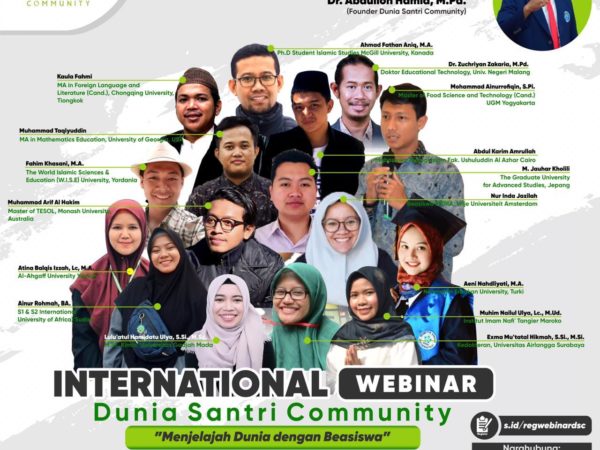 International Webinar Dunia Santri Community ”Menjelajah Dunia dengan Beasiswa”