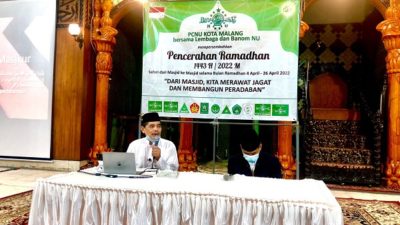 PCNU Kota Malang Menyelenggarakan Bedah Buku KH. Masjkur untuk Pembukaan Pencerahan Ramadhan 1443 H